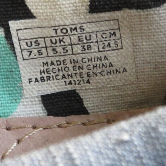 Toms Slip On Shoes Casual Flats Grey 7.5 - Picture 8 of 9